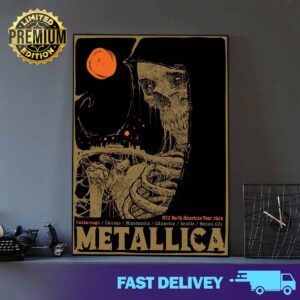 Metallica M72 North American Tour 2024 at Foxborough Poster Merchandise Limited Edition Thursday August 1 Sunday August 4 2024 2