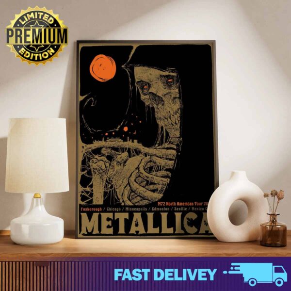 Metallica M72 North American Tour 2024 at Foxborough Poster Merchandise Limited Edition Thursday August 1 – Sunday August 4 2024 Print Art Poster And Canvas