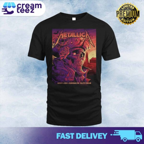 Metallica M72 World Tour has returned to North America in Gillette Stadium and poster merch limited August 02 2024 Foxborough, Ma T-shirt Unisex