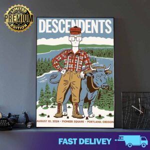 New limited edition poster print for this weekend's Descendents designed by Ryan Duggan August 10 2024 Pioneer Square Portland Oregon 2