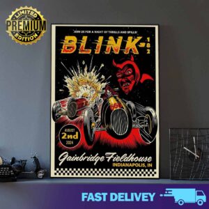 Official blink 182 poster for today's show at the Gainbridge Fieldhouse in Indianapolis, IN August 02 2024 2