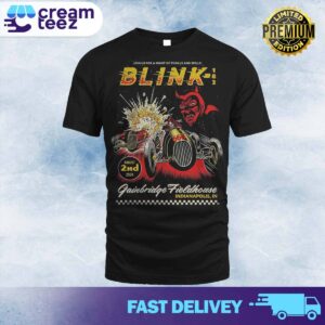 Official blink-182 poster for today’s show at the Gainbridge Fieldhouse in Indianapolis, IN August 02 2024T-shirt Unisex