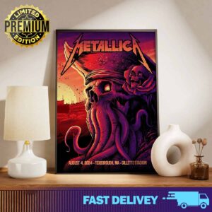 Tonight at Metallica Official merchandise poster Gillette Stadium Foxborough Night 2 of first non repeat weekend of shows in the US August 4, 2024 2