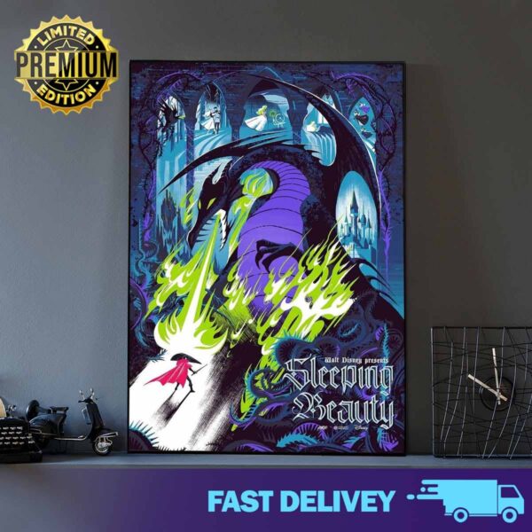 Walt Disney presents Sleeping Beauty Poster Merch Limited Edition 2024 Print Art Poster And Canvas